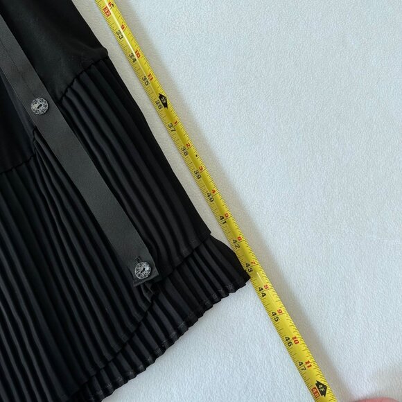 Moloko Womens Dress Pleated Artsy Lagenlook Long Sleeve Size M Black Stretch - Picture 11 of 12